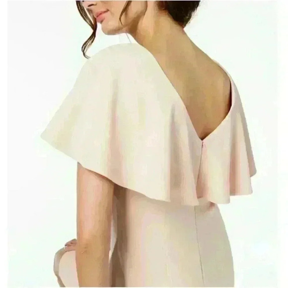 Calvin Klein Blush Midi Ruffle Cape Dress 4 - Picture 3 of 8